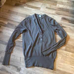 J Crew Zip Collar Henley Sweater